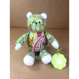 Vera Bradley Baby Bear Plush Stuffed Animal Toy - "Tutti Frutti" Green Paisley